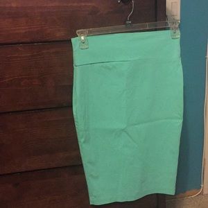 Mint green pencil skirt
